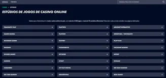 Estúdios de jogos de casino online na Solverde.pt Lista de estúdios de jogos de casino disponíveis na Solverde.pt
